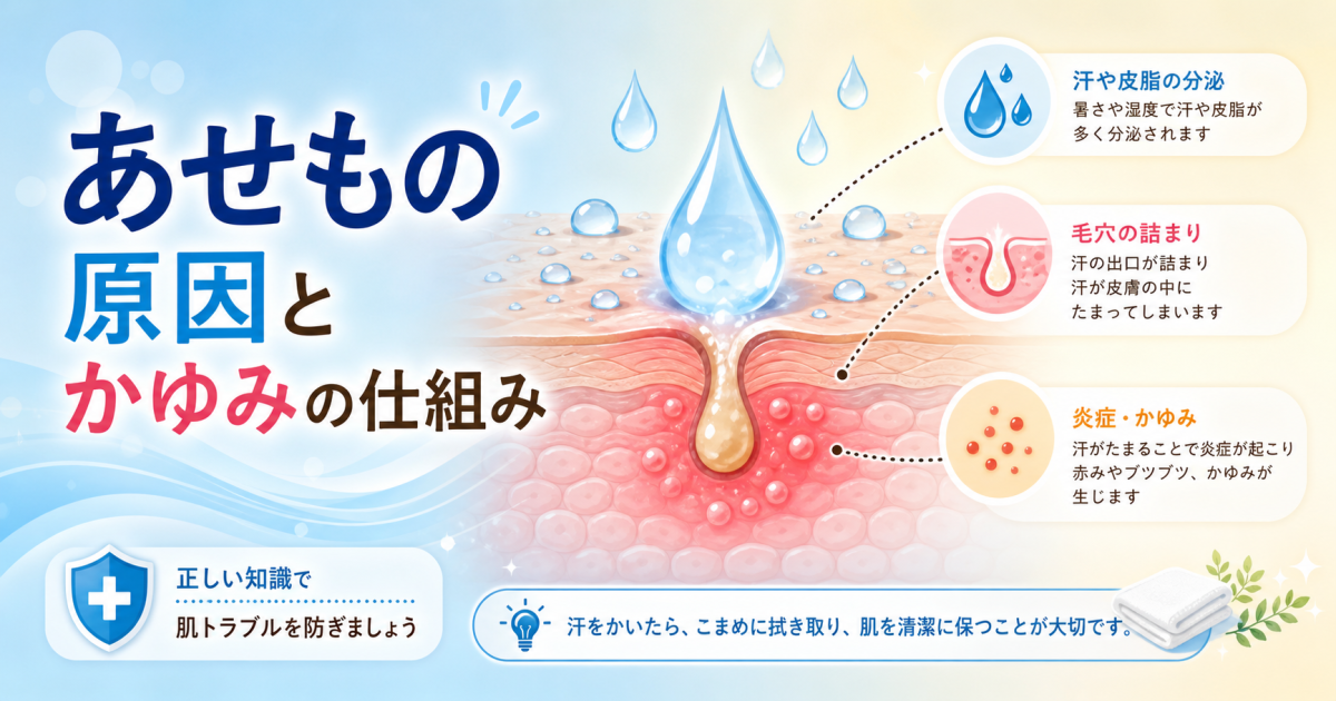 あせもの原因とは？　かゆい症状やできる理由を解説