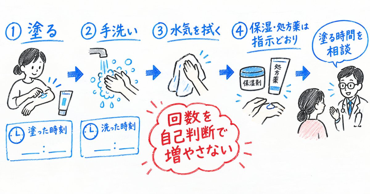 手洗いで落ちたステロイド外用薬は塗り直す?